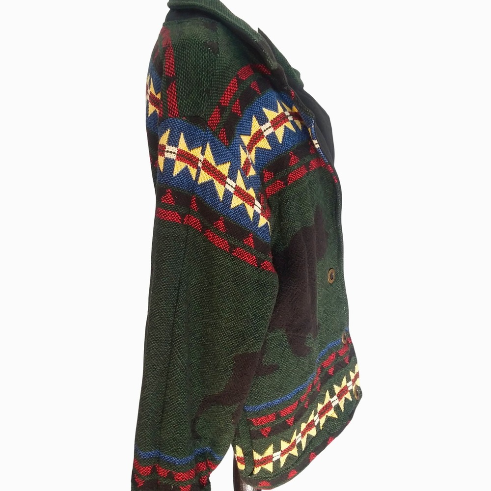 VTG Sugar Street Weavers Southwest Bear Moose OS 100% Cotton Tapestry Jacket USA - Picture 5 of 13